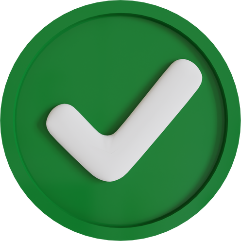 3D Round Green Checkbox. Check Mark